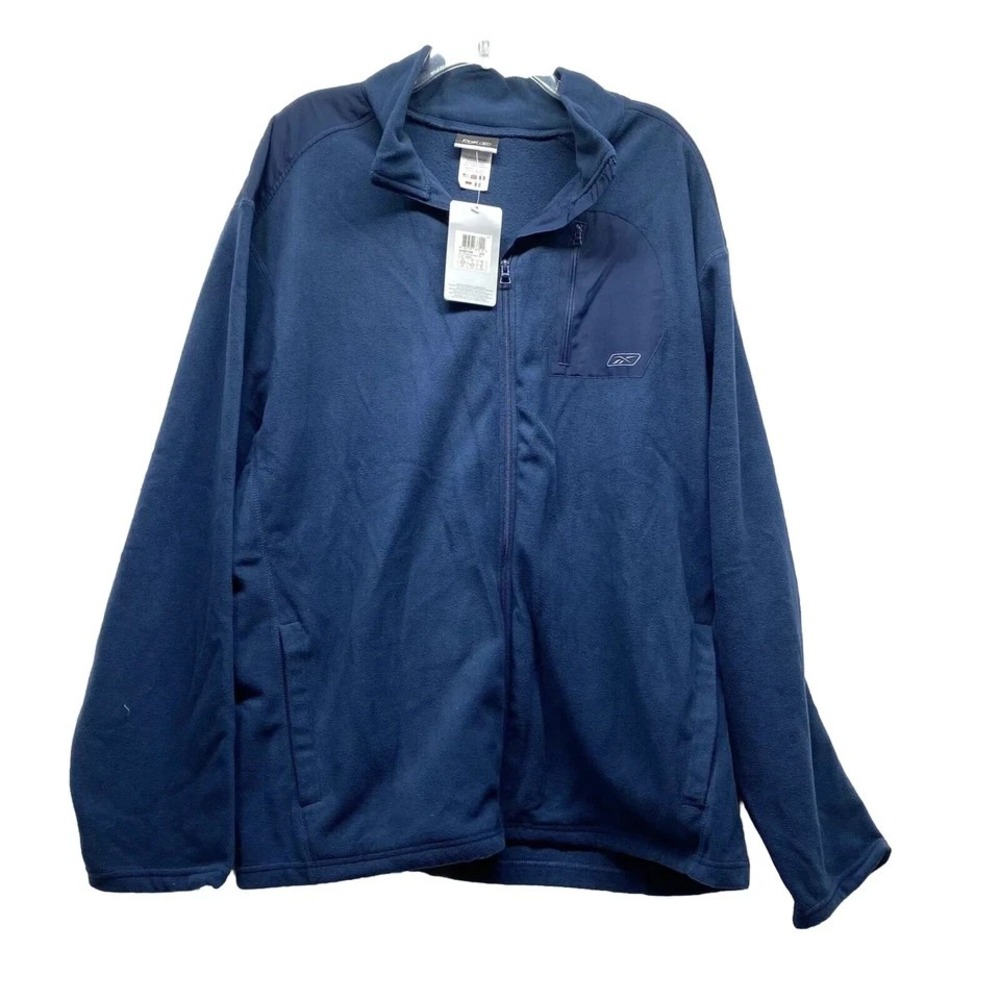 Reebok Men's 2XL Blue Full Zip Micro Fleece Jacket NEW (F2)